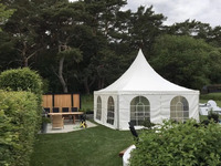 Tente Pagode Robuste à Structure en Aluminium pour Événements Extérieurs et Salons Automobiles 3x3m 4x4m 5x5m, Tente à Véranda Haute avec Fenêtres en PVC