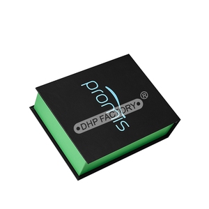 Black and Green High-end Customizable Rigid Cardboard Box with Magnetic Lid and Logo Print with Mirror - Product Image 6