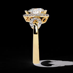 Anillo de Diamante Cultivado en Laboratorio de Lujo de 1.50 Quilates, Forma de Corazón con Halo, Oro de 14K, Joyería Fina para Mujer, Venta al por Mayor desde India - Product Image 4