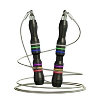 Cordes à sauter de haute précision en alliage d'aluminium, 2 câbles, longueur réglable 3m, poignée colorée, unisexe, entraînement à domicile, fitness