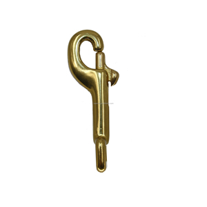 Mosquetón de gancho de resorte <span class=keywords><strong>fijo</strong></span> de extremo redondo de latón macizo de 75mm - Product Image 1