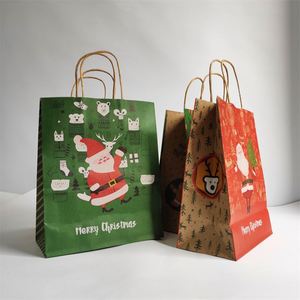 New Christmas Paper Red Bag With Ribbon Candy Gift Bags Wrapping Chocolate Desserts <b>Snack</b> Spring Festival Suppily - Product Image 3