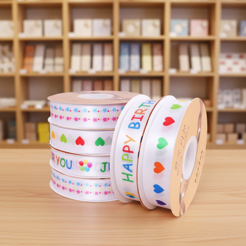 Customized Luxury Printed Satin Ribbon for Birthday Hanukkah Wedding Gift Packing-Eco-Friendly Polyester