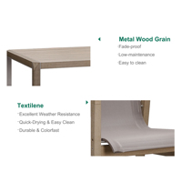Meubles d'extérieur en aluminium Express Garden, légers, design moderne, résistants aux UV, durables, table et chaises pour 6 personnes, cour
