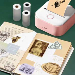 Mini <span class=keywords><strong>impresora</strong></span> térmica de bolsillo <span class=keywords><strong>Phomemo</strong></span> <span class=keywords><strong>T02</strong></span>, 203DPI/impresión inalámbrica, fotos de texto, notas de estudio, manualidades de diario DIY - Product Image 3