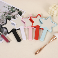 Miroir de maquillage portable en forme d'étoile, logo personnalisé, miroir de beauté en plastique mignon et petit pour filles, usage quotidien