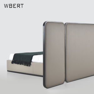 Wbert เตียงหนังหลังสูงสไตล์อิตาลีหรูหราน้ำหนักเบามีพนักพิงหลังสูงเฟอร์นิเจอร์สไตล์อิตาลี - Product Image 3