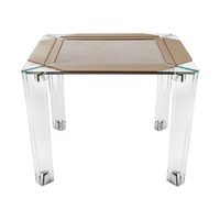 Table de jeu de mahjong transparente en acrylique pour 4 joueurs, moderne, luxueuse, durable, de haute qualité, multi-jeux, poker, backgammon, couverture
