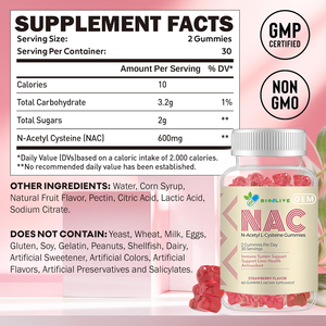 เอ็นเอซี เอ็น-อะซีทิล แอล-ซิสเทอีน กัมมี่ รสสตรอว์เบอร์รี อาหารเสริมแบบเคี้ยวได้ อาหารเสริมกัมมี่สำหรับผู้ใหญ่ วัตถุดิบจากธรรมชาติ - Product Image 5