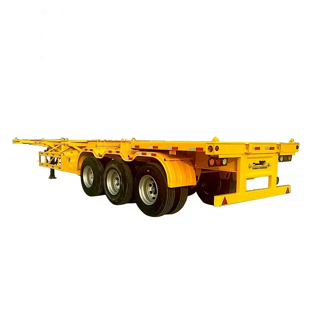 China Container Transport Semi Trailer Container Trailer Car In Port