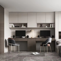 Meubles de chambre à coucher en bois confortables pour appartement : lits simples, lits superposés, bureau d'ordinateur, armoire