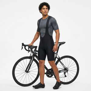 Pantalones Cortos de Ciclismo Ajustados para Hombre, de Spandex y Nailon, Transpirables, que Absorben la Humedad, Color Negro, Largo Corto, Ropa Deportiva para Adultos - Product Image 3