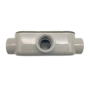 Cuerpo de conducto en <span class=keywords><strong>T</strong></span> roscado de aluminio gris troquelado de 1/2-4 pulgadas con juego de caja de conexiones de cubierta de acero estampado que incluye junta de tornillo - Product Image 2