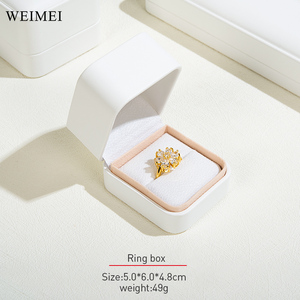 WEIMEI - Caja de Joyería de Piel Sintética al por Mayor, Caja Organizadora de Anillos, Pendientes y Pulseras con Logotipo Personalizado de Lujo, Cajas de Embalaje de Joyería Negras - Product Image 3