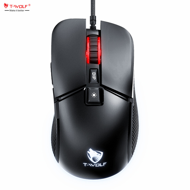 T-WOLF G590 Running Horse RGB Mouse 13 RGB Lighting Modes Esports Game Mouse 7200 DPI 7D Mouse Gaming Ergonomic Design