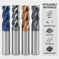 Fresa de Carburo Sólido con Recubrimiento de AlTiN de Alta Precisión para Fabricación de Moldes CNC, ODM/OEM, Vástago de 4mm