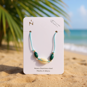 Bracciale con Perline di Conchiglia in Acciaio Inossidabile Placcato Oro, Gioiello Unisex alla Moda - Product Image 2