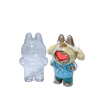 Étui de protection transparent pour la série de poupées Labubu Kitty – Coque de présentation transparente anti-poussière pour peluches et porte-clés
