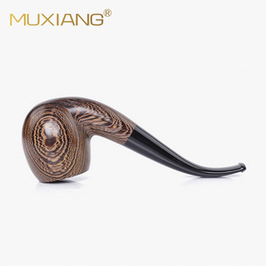 Muxiang Wooden Tobacco Pipe Bent Type Solid Wood Handmade For Men Smoking Accessory Customized - Product Image 4