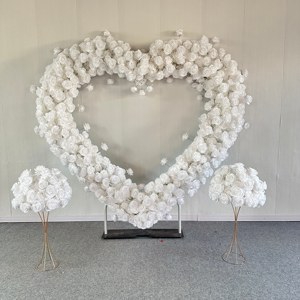 C-HA014 Arco Floreale a Forma di Cuore Artificiale all'Ingrosso, Sfondo con Rose, Arco a Cuore per Decorazioni Matrimoniali - Product Image 5