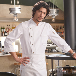 Tesimei hommes à manches longues Denim Chef vêtements <span class=keywords><strong>de</strong></span> travail automne hiver Restaurant/boulangerie cuisson pain <span class=keywords><strong>tenue</strong></span> - Product Image 2