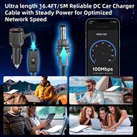 Adaptador de Corriente para Encendedor de Cigarrillos de Coche Starlink Mini 3 en 1, 5M, 12V/24V, USB-C PD20W, USB-A QC18W, Pantalla de Voltaje, Resistente a los Rayos UV y a las Llamas