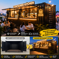 Etodevice Conteneur maritime préfabriqué modifié de 11 pieds, café-restaurant mobile, bar en conteneur, café modulaire