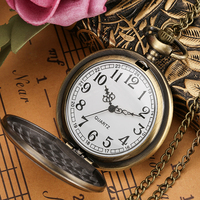 Reloj de Bolsillo con Colgante de Metal Bronce Vintage, Tema Orden Jedi, Reloj de Cuarzo con Cadena para Hombre, Regalo