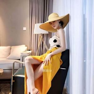 Wide Brim <b>Straw</b> Hat Fashion Cool Sun Custom <b>Straw</b> Hat Summer Vacation Beach Women Paper Big Floppy Sun Hats - Product Image 2