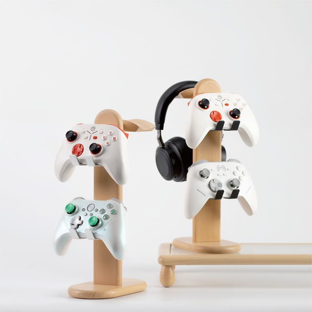 solid wood Gaming Accessories Organizer Sturdy Universal Controller Stand Headset Holder Headphone Rack Multi-Functional Storage