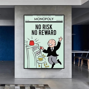 Quadro su Tela Graffiti Monopoly No Risk No Reward <span class=keywords><strong>Poster</strong></span> e Stampe Arte Murale per Soggiorno Camera <span class=keywords><strong>da</strong></span> <span class=keywords><strong>Letto</strong></span> Decorazione Casa - Product Image 4