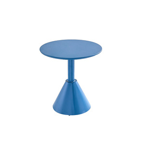 <b>Outdoor</b> Aluminum Alloy <b>Round</b> <b>Table</b> Blue Weather Resistant Garden Set Contemporary Design - Product Image 1