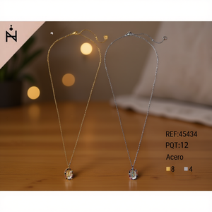 Collana con Ciondolo Angelina in Acciaio Inossidabile Oro Argento Minimalista con Catena a Serpente per Uso Quotidiano 45434 - Product Image 5