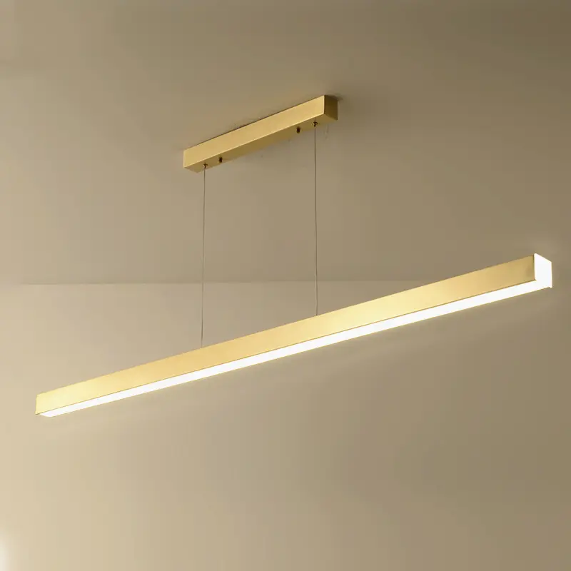 Lustre de barra criativa longa, moderno, ultra-brilhante, de escritório, led, nórdico, uma palavra, regulável, para estúdio