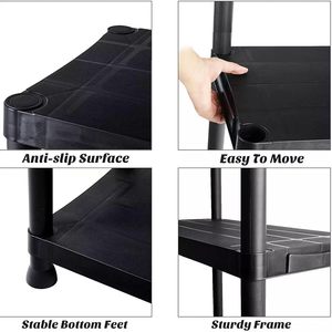 <span class=keywords><strong>Étagère</strong></span> de rangement <span class=keywords><strong>en</strong></span> <span class=keywords><strong>plastique</strong></span> compacte noire solide <span class=keywords><strong>Étagère</strong></span>s de bureau de garage à 5 niveaux Excellent pour l'entrepôt de stockage à domicile - Product Image 5
