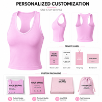 Top Deportivo Corto para Mujer con Logotipo Personalizado al por Mayor, de Nylon Mate y Spandex, con Cuello Corazón en Contraste, Ajuste Delgado para Gimnasio, OEM