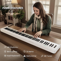 KERID Foldable Piano Keyboard Electronic Folding Piano MIDI Bluetooth Musical Instrument Portable 88 Keys Digital Folding Piano