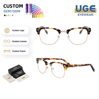 Lunettes de lecture vintage en acétate et métal avec charnière métallique, monture optique unisexe anti-lumière bleue pour ordinateur, demi-cerclées
