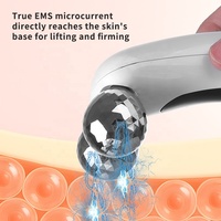 Rouleau de massage facial micro-courant 4D raffermissant la peau, pulsations basse fréquence, lifting du cou, amincissement du visage, appareil de beauté