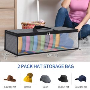 Modern Household Portable Hat <b>Storage</b> Bag Made PVC Foldable Cube-shaped Under-<b>bed</b> <b>Storage</b> Box Organizer - Product Image 5