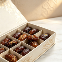 Boîte rigide écologique pour l'Aïd, fermeture magnétique, boîte cadeau pour dattes Medjool enrobées de chocolat, avec compartiments