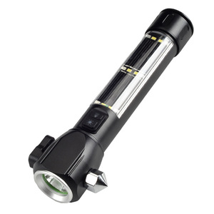 Luomen Solar Rechargeable Flashlight 26650 Battery Multi-functional Emergency <b>Light</b> With Magnet <b>Rope</b> Cutter Buzzer - Product Image 1