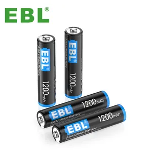 Triple A baterai besi Lithium non-isi ulang, baterai EBL 1200mAh 1.5V AAA
