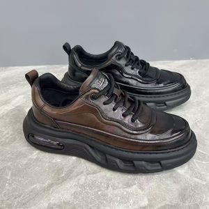 Zapatos Oxford de Punta Puntiaguda para Hombre, Estilo Británico, Formales de Negocios, de Cuero Genuino, Calzado Hecho a Mano con Bloques de Color - Product Image 2
