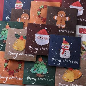 Vintage Style Christmas Greeting <strong>Card</strong> New Thickened High-end Simple Handwritten Gift Message Bouquet Christmas Eve - Product Image 1