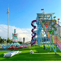 Manège d'avion à commande manuelle pour enfants en plein air, équipement de parc à thème personnalisé