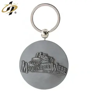 Cheap China Wholesale Custom Made Metal Keychain 3d Antique Silver Brushed Metal Car Key Rings Customize Spin Key Chains