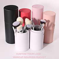 Support de Maquillage Cylindrique Grande Capacité avec Couvercle Anti-Poussière pour Présentoir de Coiffeuse – Rangement Protecteur Quotidien