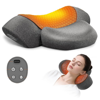 Oreiller de massage du cou rechargeable 3-en-1 avec chaleur, appareil ergonomique de traction cervicale, masseur sans fil pour le cou et les épaules