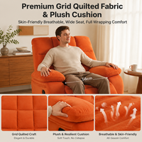 Canapé inclinable électrique VANBOW en tissu respirant orange avec repose-pieds extensible pour salon